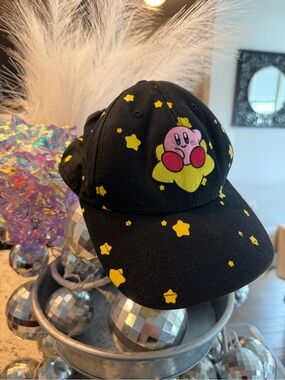 Nintendo Black Kirby Star Pattern Baseball Cap